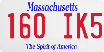 MA license plate 160IK5