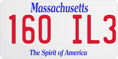 MA license plate 160IL3