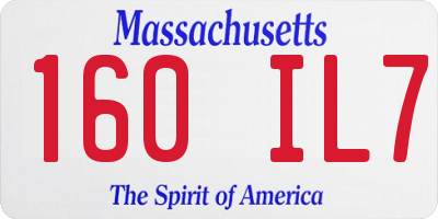 MA license plate 160IL7