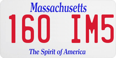 MA license plate 160IM5