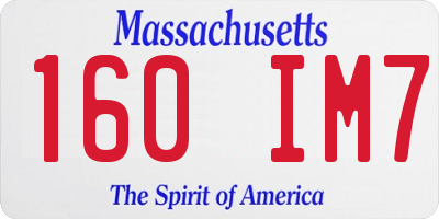 MA license plate 160IM7