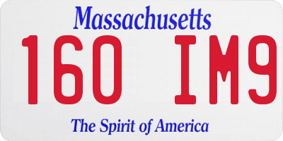 MA license plate 160IM9