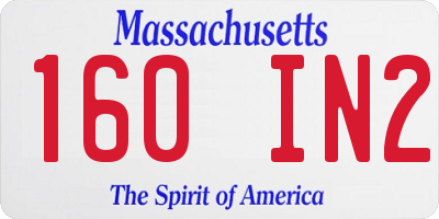MA license plate 160IN2