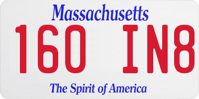 MA license plate 160IN8