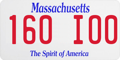 MA license plate 160IO0