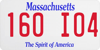 MA license plate 160IO4
