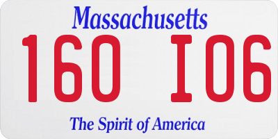 MA license plate 160IO6