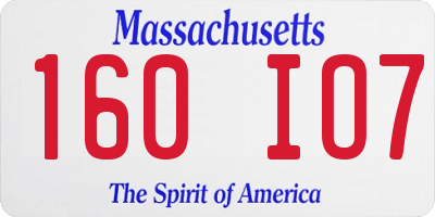 MA license plate 160IO7