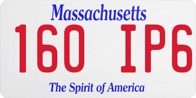 MA license plate 160IP6