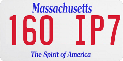 MA license plate 160IP7