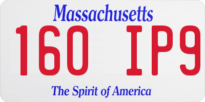 MA license plate 160IP9