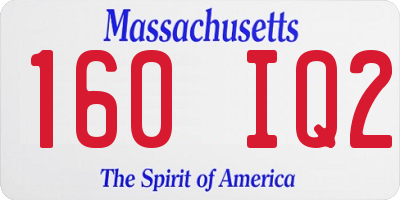 MA license plate 160IQ2