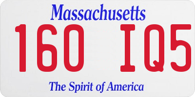 MA license plate 160IQ5