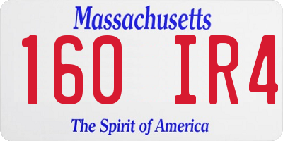 MA license plate 160IR4