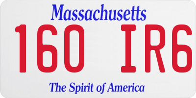 MA license plate 160IR6