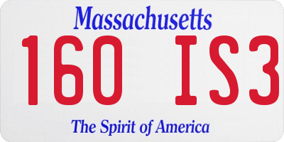 MA license plate 160IS3