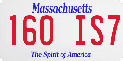 MA license plate 160IS7