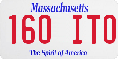 MA license plate 160IT0