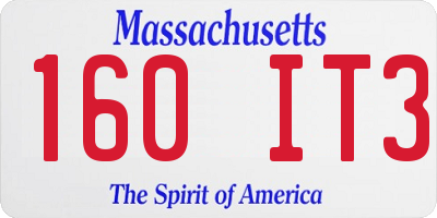 MA license plate 160IT3