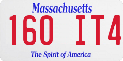 MA license plate 160IT4