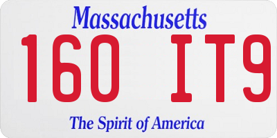 MA license plate 160IT9