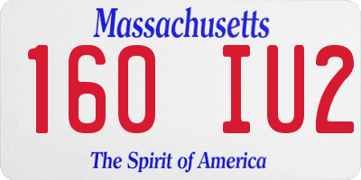 MA license plate 160IU2