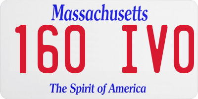 MA license plate 160IV0