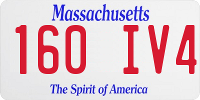 MA license plate 160IV4