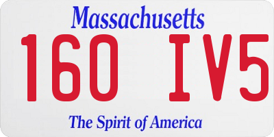 MA license plate 160IV5
