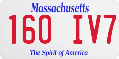 MA license plate 160IV7