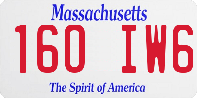 MA license plate 160IW6