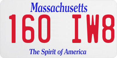 MA license plate 160IW8