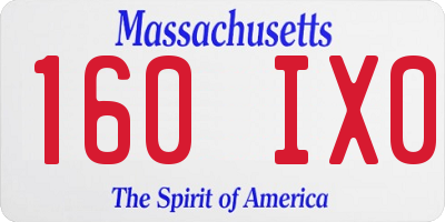 MA license plate 160IX0