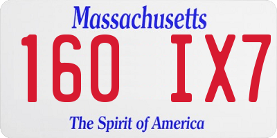 MA license plate 160IX7