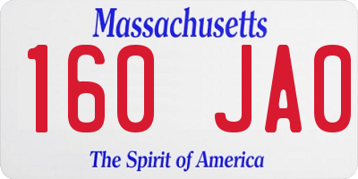 MA license plate 160JA0