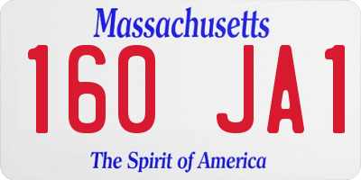 MA license plate 160JA1