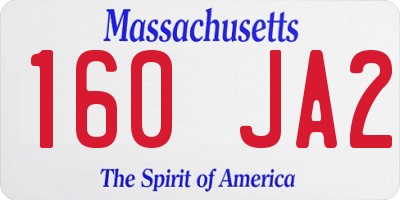 MA license plate 160JA2