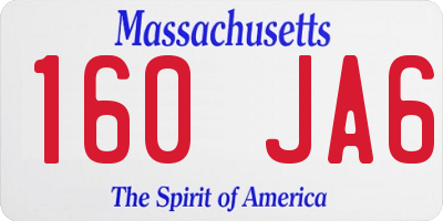 MA license plate 160JA6
