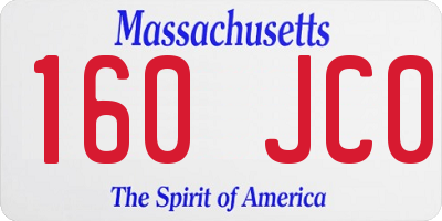 MA license plate 160JC0