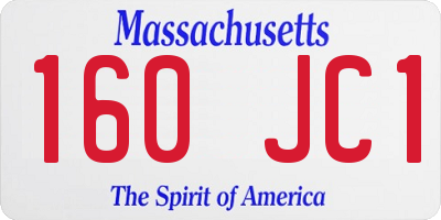 MA license plate 160JC1