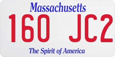 MA license plate 160JC2