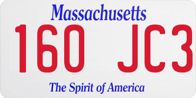 MA license plate 160JC3