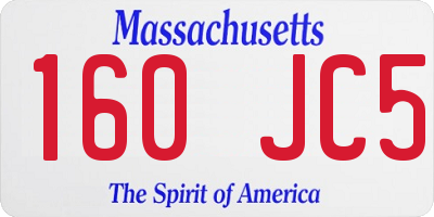 MA license plate 160JC5