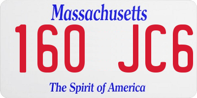 MA license plate 160JC6