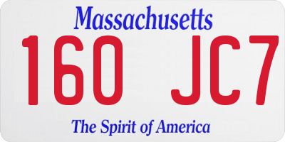 MA license plate 160JC7
