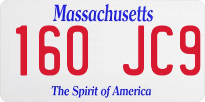 MA license plate 160JC9