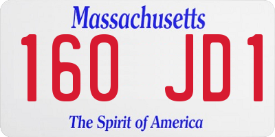 MA license plate 160JD1