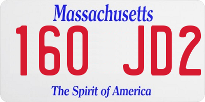 MA license plate 160JD2