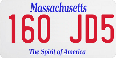 MA license plate 160JD5