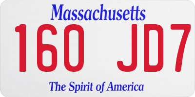 MA license plate 160JD7